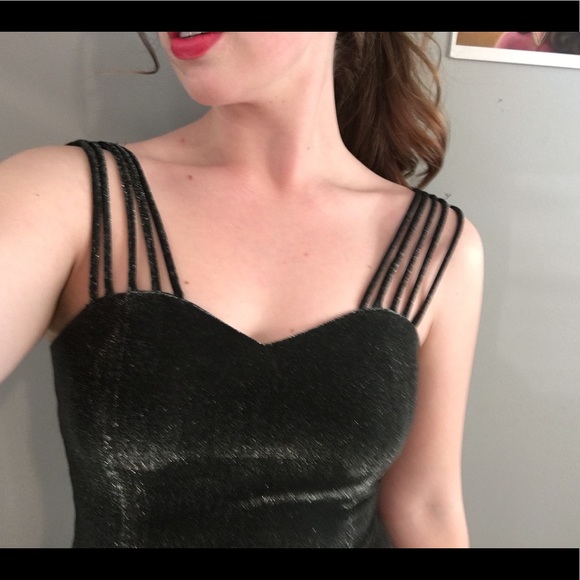 Vintage gray sparkly skater dress - Picture 2 of 6